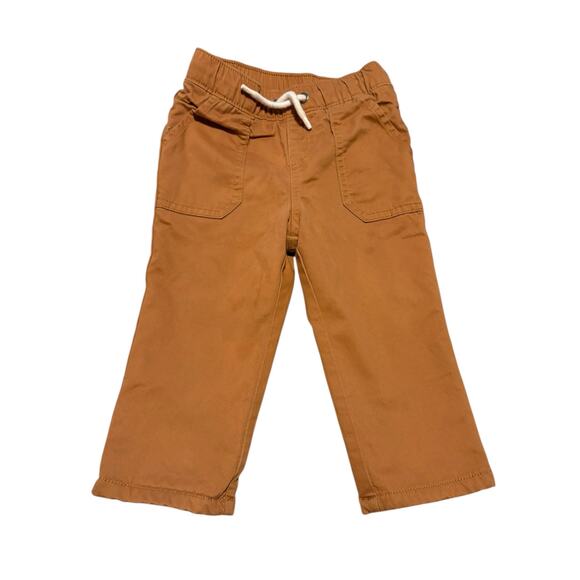 Cat & Jack Baby Boy Khaki Fleece Lined Pull-on Drawstring Pants 18M - Picture 1 of 4